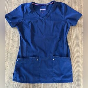 PURPLE LABEL by Healing Hands Woman’s scrub top in blue Size small